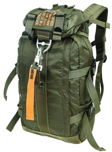 PAIWPHLI Taktischer Rucksack Flug Fallschirm Pack Groß Leicht Reiserucksack mit Molle für Outdoor, Grün, Large capacity, Taktischer Rucksack, Fallschirm, groß