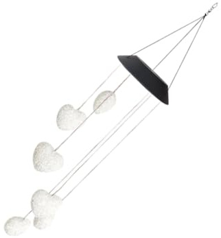 Herzförmige Solar Windspielleuchte mit 6 LEDs Farbwechsel | Abs und Pvc, Solarbetriebenes Laden, Dach und Wohnzimmer, Geschenk zu Valentinstag oder Jubiläum