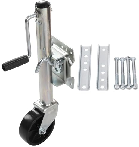 QICBYING Automatisches Anhänger-Pferderennen-Rad - Drehbarem Anhänger-Stützrad, Mit 15-cm-Rad, Robuster Marine-Anhängerheber, Vertikallast 450kg, 25,4cm Vertikalweg, Stützrad-Anhängerständer-Set