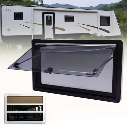 DPLWJPP Motorhome Window Zip Hinged Window External Push Window,Push-Pull Foldable Window,With Integrated Roller Blind And Fly Screen,For Caravan Rv Van Trailer,1000mm*500mm