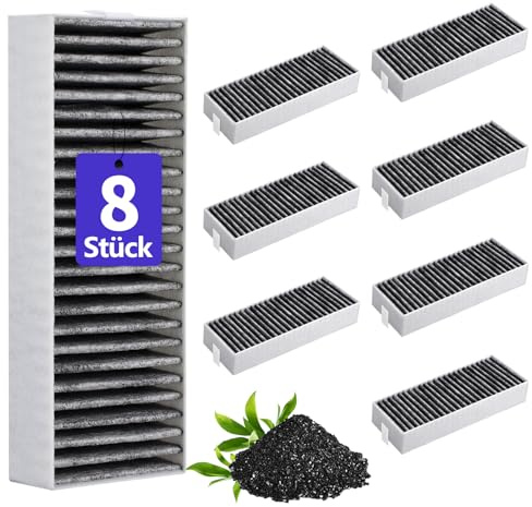 8er Aktivkohlefilter für 9001421821/9001563858/Siemens Studioline HZ9VRCR0 | Filter Dunstabzugshaube für Bosch HEZ9VRCR0/ Neff Z821VR0/ Gaggenau CA282111/ Constructa CZ9VRCR0 (193x75x35mm)