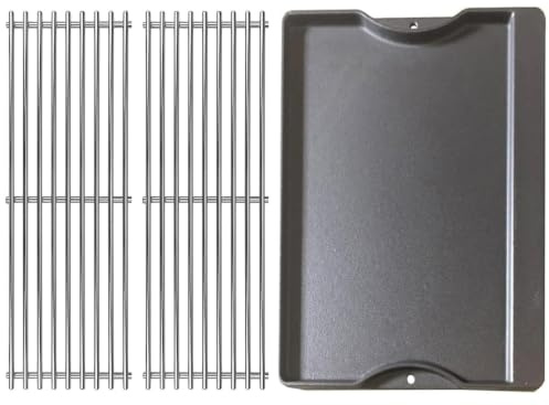 S66024 (4er-Pack) 44,5 cm Edelstahlroste Ersatz für Broil King Ersatzteile 3 4 Brenner Baron Grillroste Baron 320 9221-54 Baron 490 7120-64 Broil Mate 6120-64 Huntington Rebel | Für Broil King Grill Ersatzteile 9221-64, Baron 440, Baron 420, Baron 320, 490, 9221-54, 9221-67, 9211-54