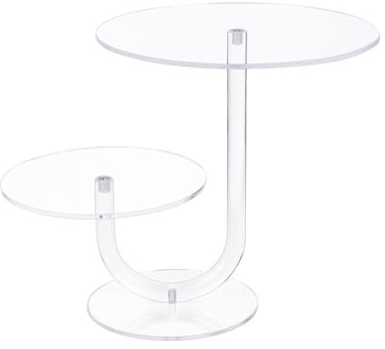 Avejjbaey Elegante porta torta in acrilico a 2 ripiani, supporto per torte e cupcake, per matrimoni e feste