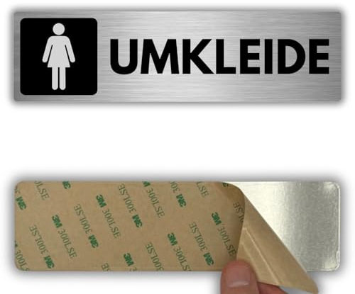 LEIASA | Schild Damen WC - 5x18 cm - Aluminium - Damentoilette Kennzeichen | Aufkleber Damen WC, Türschild Damentoilette, Hinweisschild Frauen Toilette, Plakette Damenklo, Sanitärraum Piktogramm