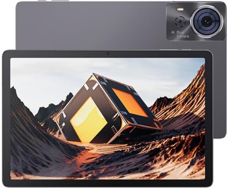 Cubot Tab 70 - Tablet 10.95 HD+, 16GB RAM (6GB+10GB Ext.), 128GB ROM, 4G Dual SIM, Cámara 16MP, Batería 8200mAh, Android 14, Unisoc T616, Gris, Incluye Teclado y Ratón BT