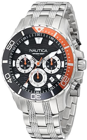 Nautica Reloj Analógico para Hombres de Cuarzo con Correa en Acero Inoxidable NAPNSS503