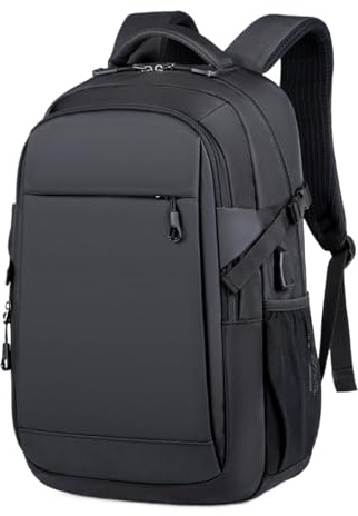 Gitekain Amplia bolsa para laptop, mochila de tela Oxford de gran capacidad, mochila de viaje, bolsa de negocios transpirable para uso diario, 18.11 x 12.2 x 8.66 pulgadas, color negro, Negro, Refer