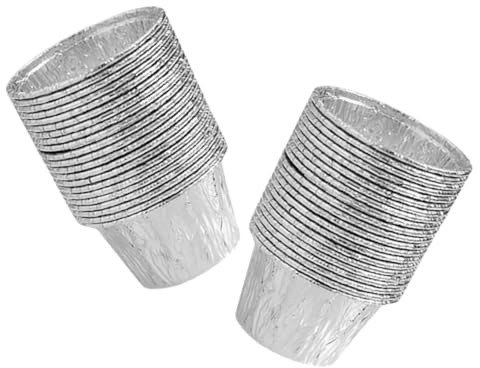 FIXOSHEE 25 Stück Eierkuchenformen aus Aluminiumfolie Einweg Backformen für Kuchen Muffins Dessertzubereitung