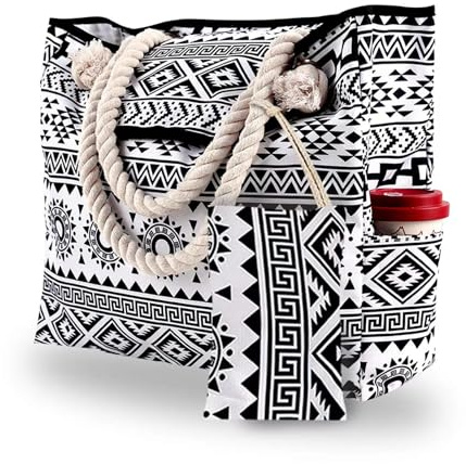 Angenster Strandtasche XXL Damen,Große Strandtasche mit Reißverschluss Wasserdicht Sanddicht Beach Bag Tote Bag für Strand Reisen Einkaufen Pool Fitness (Stype C)