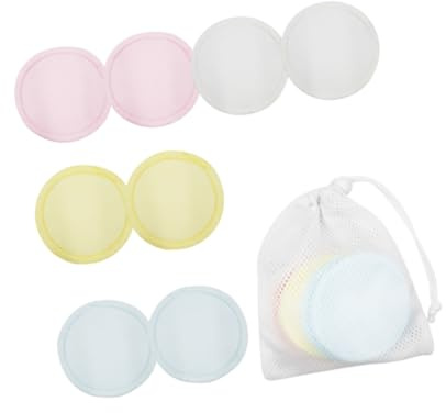 VALICLUD 8 Stück Teiliges Set aus Reinen Baumwoll Make Up Entferner Pads Wiederverwendbare Abschminktücher mit Mesh Tasche für Sanfte Gesichtsreinigung und Make Up Entfernung für Hauttypen