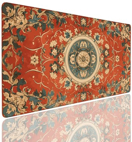 Tappetino per Mouse da Gaming, Tappetino Mouse Pad XXL Grande, Mousepad con Impermeabile e Antiscivolo, Lavabile Sottomano Copri Scrivania, Tappetini Tappeto Mouse Mat 1400x600x4mm Terracotta (5)