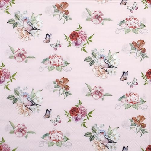 Ambiente - Papierservietten - Charlotte, pink - 33 x 33 cm