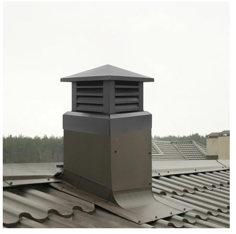 LSSHQ Comignolo Quadrato in Lega Di Alluminio, Fumaiolo Quadrato per Camino Anti Intemperie Cappelli for Camino Quadrati for Camino Esterno(45x45cm/17.7x17.7in)