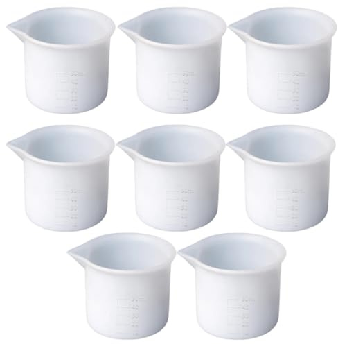 Didiseaon 8pezzi Misurini Per Resina Epossidica in Scala Tazze Di Misurazione in Silicone Supporti Per Miscelazione Diy Per Olio Colori Ad Acquerello Resina
