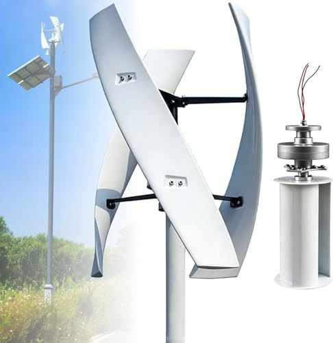 Kit De Generador Eólico 16000W 20000W Aerogenerador Vertical De 12V 24V 48V 220V con Controlador De Carga Impermeable. Generador De Electricidad para Techos De Casas Rodantes(20000W,48V)
