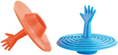 infactory Waschbeckenstöpsel: 2er-Set lustige Abfluss-Stöpsel für Becken, Wanne & Co, aus Silikon (Silikonstöpsel Waschbecken, Abflussstöpsel Silikon, Badezimmer)