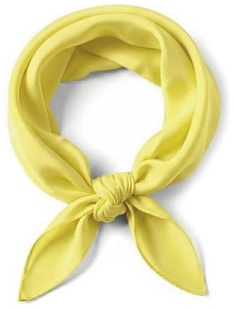TigerTie dames Chiffon tissu nicki jaune taille 50 cm x 50 cm - tissu foulard écharpe