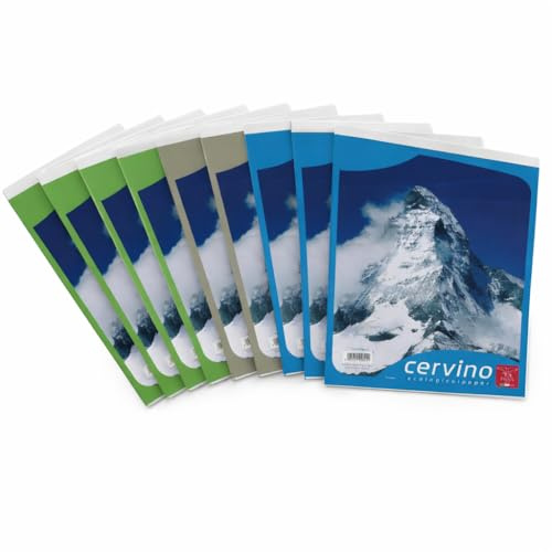 Pigna Cervino 02119215M, Blocco formato A5, Rigatura 5M, quadretti 5 mm, Carta 50g/mq, Pacco da 10 Pezzi