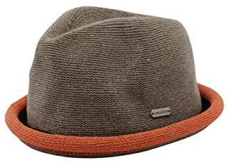 CHILLOUTS Boston Hat - Pork Pie Hut Herren/Damen, 100% Polyester, Sommer Trendhut, Breaking Bad/Rocky Stil, Crushable, braun orange, S-M