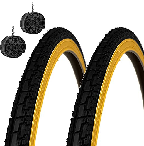 Set aus 2 Reifenmänteln + 2 Reifenschläuche Citybike Schwarz 700 x 35 28 5/8
