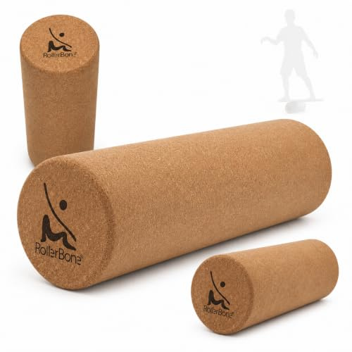 RollerBone Korkrolle Pro Ø 15 cm – Balanceboard Rolle aus Naturkork, 45 cm, bis 125 kg – für RollerBone & andere Balance Boards – Balance, Core, Fitness & Faszientraining