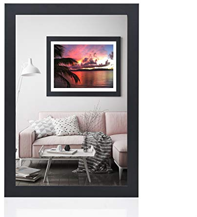 rahmengalerie24 Alice - Cadre photo - 50 x 100 cm - Noir mat - En bois MDF - Verre acrylique - Sans passe-partout - Décoratif - Sans image et sans passe-partout