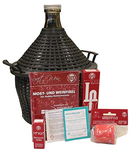 Schlag Starterset für die Weinherstellung 6 TLG. Set inkl. Gärballon im Korb (5 Liter)