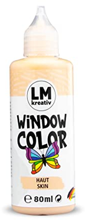 LM Window Color 80ml - Beige - Fenster-Farben zum Basteln & Malen. Für wieder abziehbare Deko Fensterbilder im Kinderzimmer, auf Flaschen, Spiegel oder Fliesen. Fensterfarben ohne Lösungsmittel