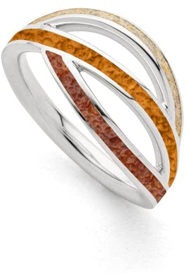 DUR Damen RingOcean StreamStrandsand/Bernsteinsand aus 925er Silber Größe 60 (19.1) R5857.60, 60 (19.1)