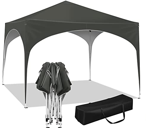 WOLTU Pop-up Gazebo, Gazebo 3m x 3m, Folding Event Shelter for Outdoor, Garden, Camping, Height Adjustable, Waterproof, UV-Protection, with Carry Bag, Grey