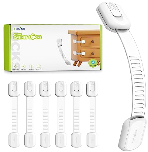 Bloc Porte Sécurité Bébé, Lot de 6 Sécurité Placard Enfant, Bloque Placard Bébé pour Placards, Porte, Fenêtre, Tiroirs, Frigo, Fours, Toilettes - Installation Facile, Résistants et Durables