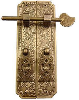 Türklopfer 15 cm / 18 cm Türgriff Retro Kupfer Möbelgriff Schrank Paar Geraden Griff (Color : Bronze 18cm)