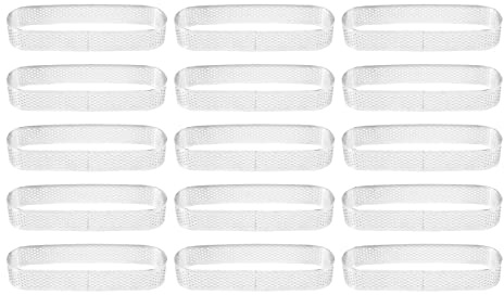 Fhjsyeirly 15Pcs Oval Tartlet Perforated Tart for Baking Stainless Steel Round Form Ring for Tart Mousse Pies Quiche
