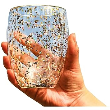 ESOUY Coffee Mug 250/350ml Water Bottle Coffee Cup Heat-Resistant Double Wall Glass Cup Mug Whiskey Glass Cups Gift Tea Cup (Color : Grey, Size : 250ml)
