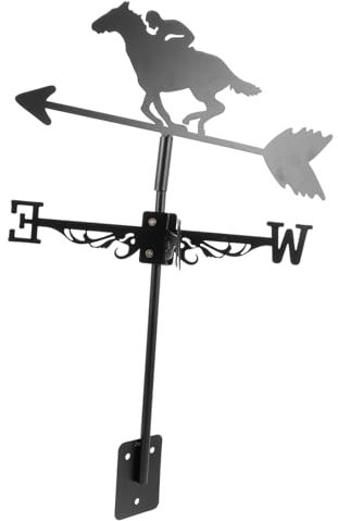 Kisangel Girouette Décorative Métal pour Jardin Terrasse ou Toit Indicateur de Direction du Vent