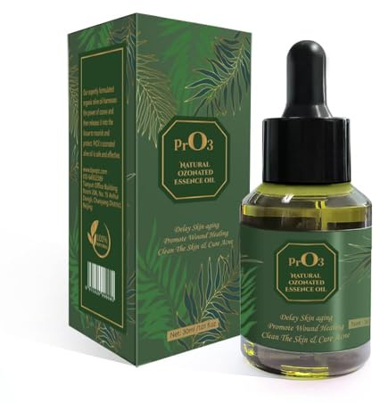 PrO3 Fully Ozoneted Sunflower Oil-100% Natural Ozone Oil-1 OZ-Glass Dropper Bottle-Organic Skincare Essence Oil- Rich in Reactive Oxygen.
