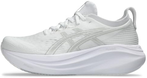 Asics Gel-Nimbus 27 löparskor för kvinnor, Vit/glaciär grå, 40 EU