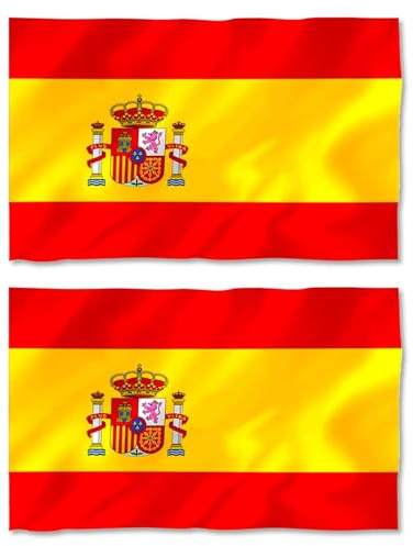 Tradineur - Bandera de España para balcón - Válida para mástil - Fabricado en Poliéster - Resistente a la intemperie - Ideal para Eventos Deportivos - 150 x 90 cm