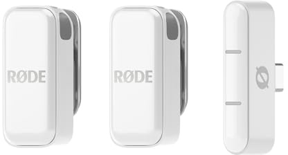 RØDE Wireless Micro - Compact Wireless Microphone, Two Mics with Charge Case for Smartphone Content Creation - USB-C, White