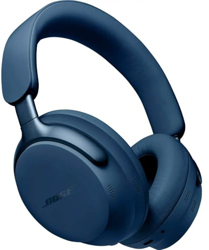 Bose QuietComfort Ultra Wireless Noise Cancelling Headphones with Spatial Audio, Over-the-Ear Headphones with Mic, Up to 24 Hours of Battery Life, Lunar Blue - Limited Edition (Renewed)