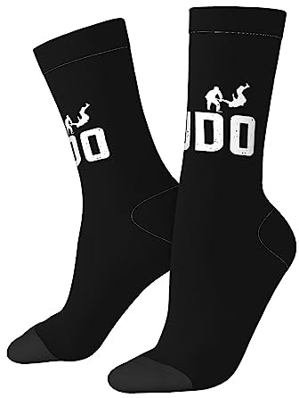 Oudrspo Chaussettes amusantes Chaussettes fantaisie JUDO Chaussettes unisexes funky Chaussettes décontractées