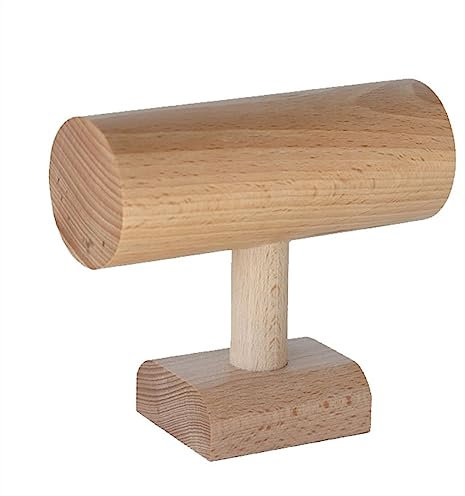 Vickyliou T-Bar Schmuckständer aus Holz, Schmuck-Accessoire-Ständer, Armband-Haargummi-Halter, Display für Geschäft, Vitrine und Zuhause, modern und minimalistisch (klein)