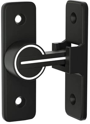 Serrure de porte, serrure de porte en alliage de zinc sans trous 80 * 25 mm serrure de loquet de porte de grange coulissante robuste à 90 degrés décor à la maison for armoire de porte de jardin(Color: