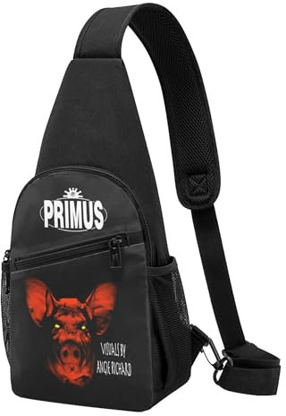 Pri*mus Band Sling-Tasche für Männer Frauen, für Heavy Metal Totenkopf Rock Hand, Schulterrucksack Brusttaschen Crossbody Tagesrucksack für Outdoor Wandern Fans Geschenk