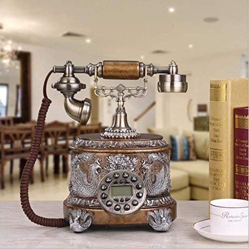 HPTHLY Corded Phones,Old Telephone Style, Retro Landline Phone, Brown