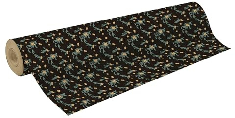 Clairefontaine - 223919C - Un Rouleau de Papier cadeau Tiny Roll - Grande longueur - Kraft 70g - Motifs : Gui fond noir - Dimensions : 50x0,35m - Format Compact - Emballage Cadeau Noël