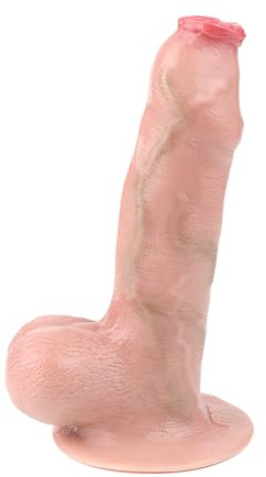 BeHorny Gode, jouet sexuel en silicone liquide, pénis hyper réaliste, prépuce complet avec testicules et ventouse