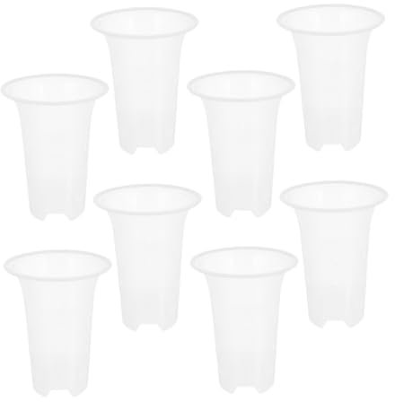 YARNOW 8pièces Pots De Culture Plastique pour Orchidées Et Plantes Succulentes Contenants De Jardinage Transparent avec Drainage pour Intérieur Et Extérieur