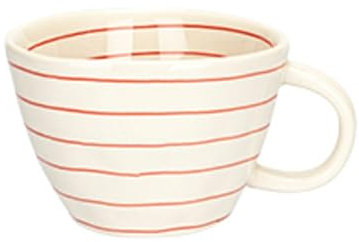 FAJNUZI2024 Tazze Tazza da caffè Disegnata a Mano, 1 Set di Tazze con Motivo Irregolare Multicolore, capacità 11,84 Once for Tazze da Colazione in Denim for Uso Domestico Tazzine caffè(Red)