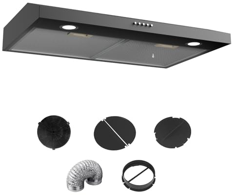 Argyolas Black Range Hood – Under Cabinet, extractor metalico cocina range hood under cabinet under cabinet range hood 30 inch stove vent hood hood vents for kitchen hood range